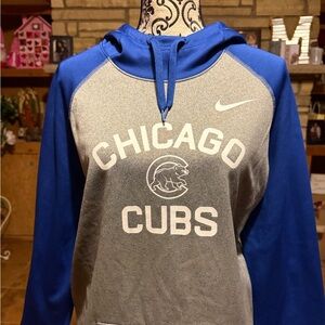 Nike Chicago Cubs Hooded Pullover - Gray & Royal Blue